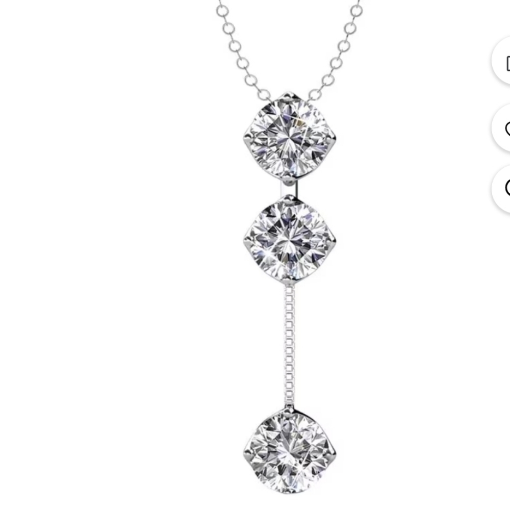 Cate & Chloe Sloane 18k White Gold Plated Drop Pendant Y Necklace